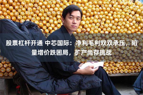 股票杠杆开通 中芯国际：净利毛利双双承压，陷量增价跌困局，扩产尚存挑战