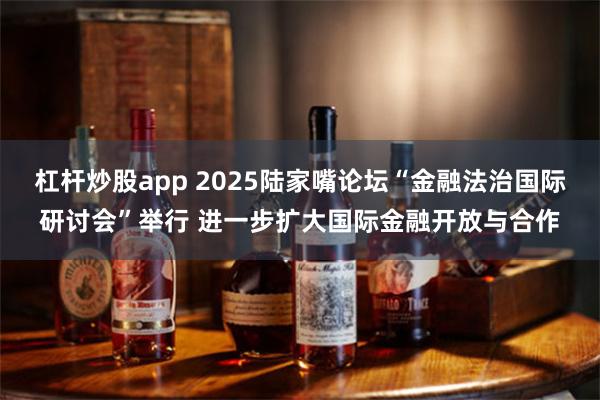 杠杆炒股app 2025陆家嘴论坛“金融法治国际研讨会”举行 进一步扩大国际金融开放与合作